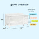 Kalani 4-in-1 Convertible Crib & Changer - White