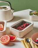 Medium Ceramic Coated Glass Food Storage Container - Navy