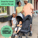 3D Lite Double Convenience Stroller - Black