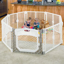 by North States Superyard Ultimate Indoor/Outdoor 8-Panel Baby Play Yard. Freestanding 34.4 sq. ft. Enclosure - Ivory