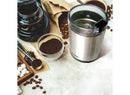 Electric Coffee Grinder with Cleaning Brush - Silver