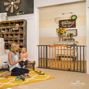 Decorative Wood & Metal Pressure Mounted Baby Gate - Oak