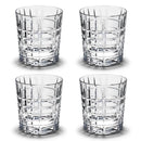 Diamond Cut Crystal Double Old Fashioned Glasses Set of 4 - White