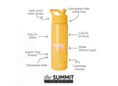 22oz Summit Cheetah Water Bottle - Yellow