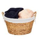 Round Wicker Laundry Basket with Handles - Natural