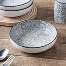 Sophie Stamping Stoneware Bowl Set of 4 - White/Black