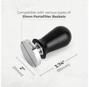 51mm Espresso Coffee Tamper with Spring - Chromed Steel