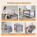 JOYMOR 9 in 1 Bedside Bassinet with Changing Table