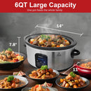6QT Slow Cooker - Stainless Steel