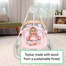 Simple Comfort Compact Soothing Baby Swing - Pink Chambray
