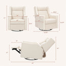 Kiwi Deluxe Power Recliner and Swivel Glider with Heat and Massage - Performance Ivory Boucle