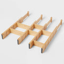 4pk Natural Expandable Drawer Dividers Yellow - ™: Adjustable Organizer for Closet Storage