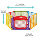 Superyard Colorplay Ultimate 6 Panel Free Standing Play Yard
