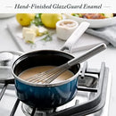 Merten & Storck Steel Core Enameled 1.5-Quart Saucepan with Lid - Aegean Teal by Greenpan