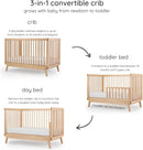 Baby Soho 3-in-1 Convertible Crib Mid-Century Modern - Natural