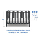 Heartland 4-in-1 Convertible Crib - Charcoal Gray