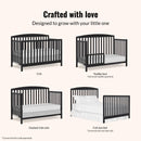 Odelle 5 in 1 Convertible Crib - Matt Black
