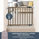 Dreambaby 27.5-41" Nottingham Rustic Wooden Baby Gate for Stairs and Doorways – Two Mount Options: Drill-in Walk Through Door Gate or No Screw Barrier - Stair Gate for Kids and Pets