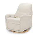 Arc Glider Recliner with USB - Ivory Boucle and Light Wood Base