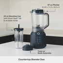 Countertop Blender Duo, 1100W, 57oz Tritan Pitcher, 6-Point Stainless Steel Blade, 25oz To-Go Cup with Smart Seal™ Lid and Straw, Atlantic Blue