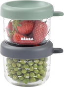 2-Pack 5 Oz Glass Baby Food Storage Jars with Silicone Airtight Lids