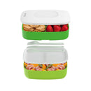 Stackable Lunch Box Container with Built-in Flatware - Green