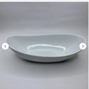 Oval Abstract Stoneware Serving Bowl - White