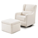 Adrian Swivel Glider with Storage Ottoman - Cream Linen