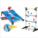 3-in-1 Cornhole, Ladderball, and Bottle Smash Outdoor Game - Portable