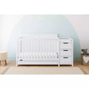 Hadley 5-in-1 Convertible Crib and Changer with Drawer - White