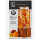 Glass Drink Dispenser With Acacia Wood Stand