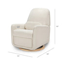 Arc Glider Recliner with USB - Ivory Boucle and Light Wood Base