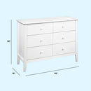 Morgan 6 Drawer Double Dresser - White
