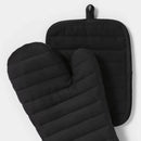 7pc Cotton Kitchen Textile Set Black