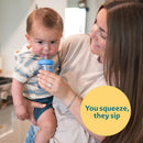 Squeeze & Sip Toddler Straw Cups - Blue/Yellow/Red