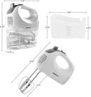 5-Speed Electric Hand Mixer - White