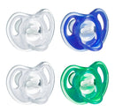 4pk Silicone Pacifier - Clear/Blue/Green