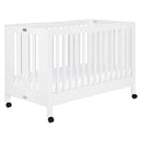 Maki Full-Size Folding Crib with Toddler Rail - White