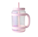 80oz Tritan Waterday Mug Light Pink: Iridescent Tumbler with Straw & Twist-Off Lid, Dishwasher-Safe