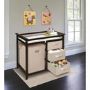 Modern Baby Changing Table with Hamper and 3 Baskets - Espresso