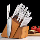 L Series 17-Piece German Steel Forged Knife Set - White