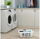 Large Hip-Hugger Portable Plastic Laundry Basket - White
