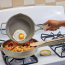 4pc Aluminum Ceramic Nonstick Cookware Set - Cream