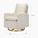 Cali Pillowback Swivel Glider in Ivory Boucle with Gold Base