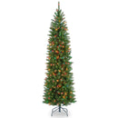 6.5' Prelit Slim Artificial Christmas Tree - Multicolored Lights