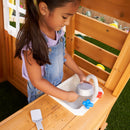 Serpentine Falls Wooden Swing Set / Playset With Clubhouse, Mailbox, Slide and Play Kitchen - Green