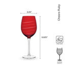 Set of 6 Wine Glasses - Ruby Red