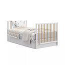 Teddi 4-in-1 Convertible Mini Crib - White with Driftwood