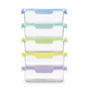 Ello Color Lock 10pc Glass Meal Prep Food Storage Containers Set - Multicolor Pastels