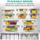 34pcs Glass Food Storage Containers with Lids Set, Airtight Meal Prep Containers (17 Containers & 17 Lids) - Grey
